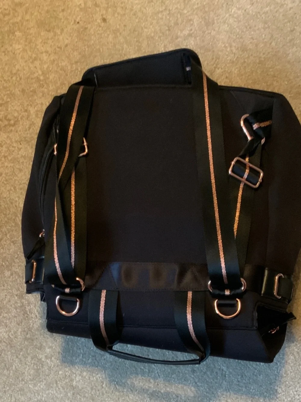 Storksak Black Baby Changing Bag with Contrast Strap